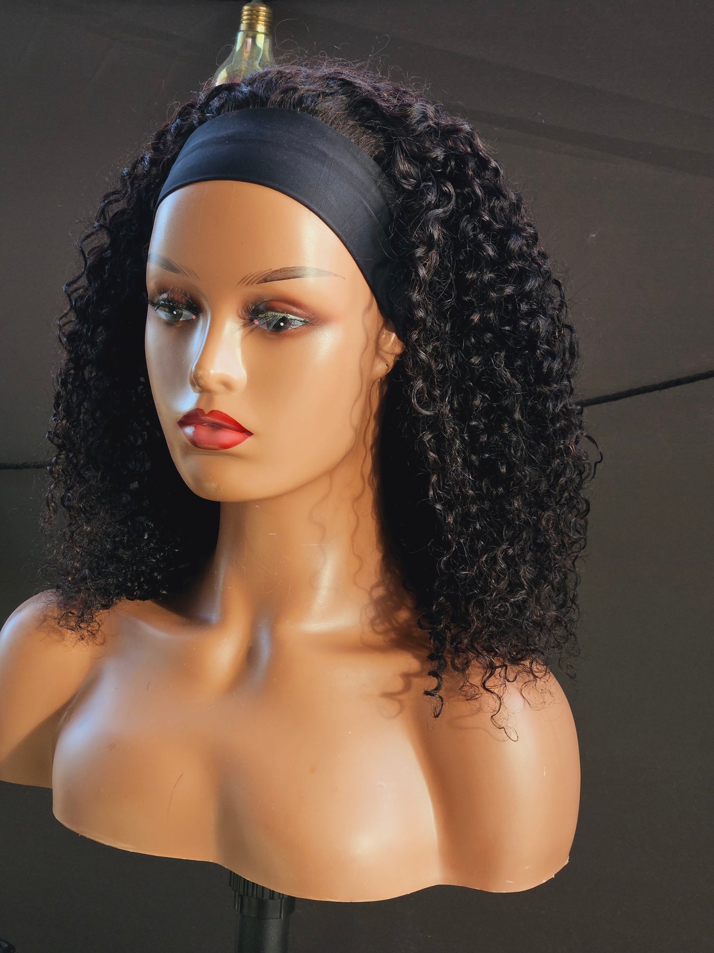 HeadBand Wig Human Hair (Tight Kinky Curls)