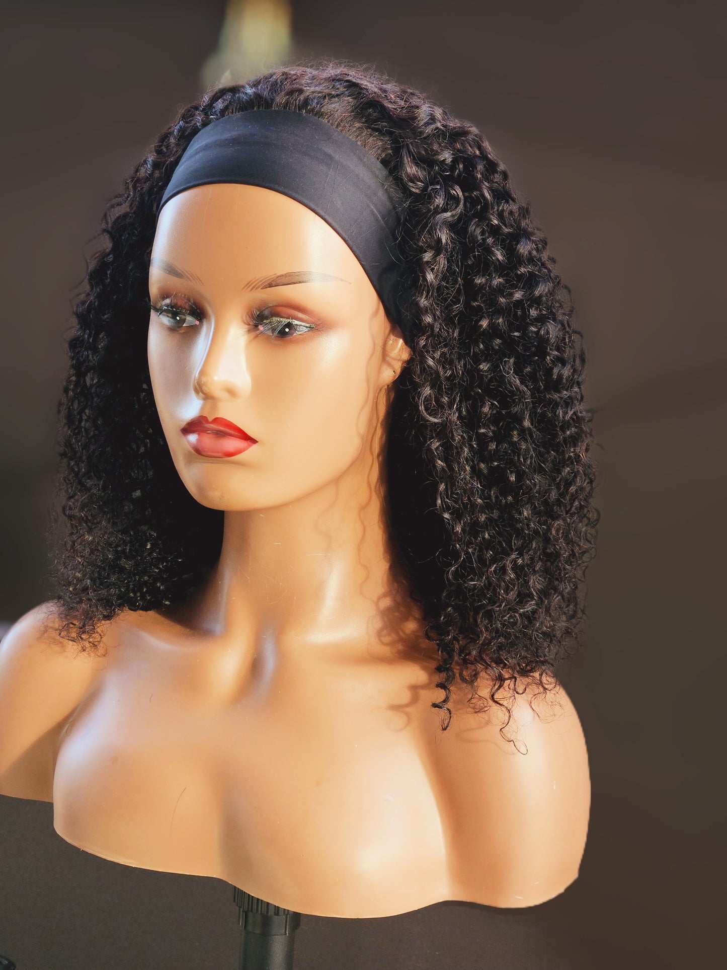 HeadBand Wig Human Hair (Tight Kinky Curls)