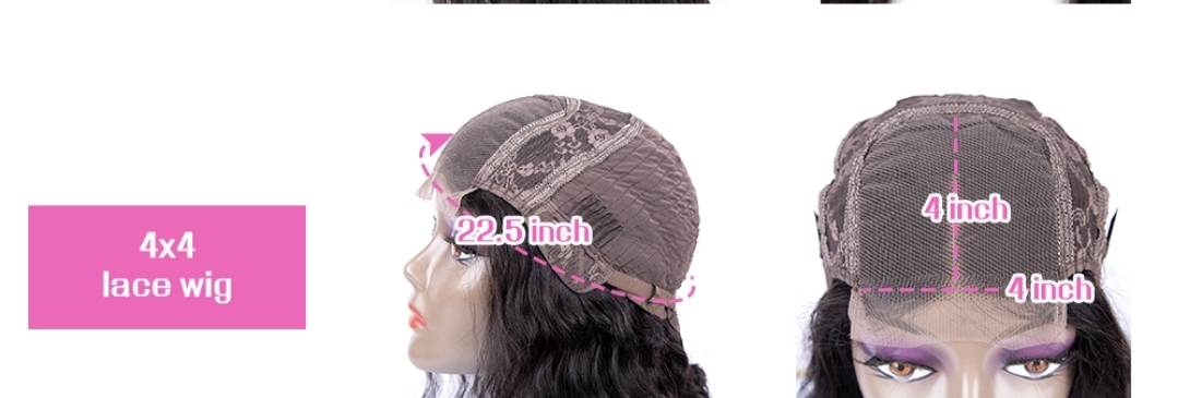 Glueless Wigs with ("4x4") Closure & Bundles Included