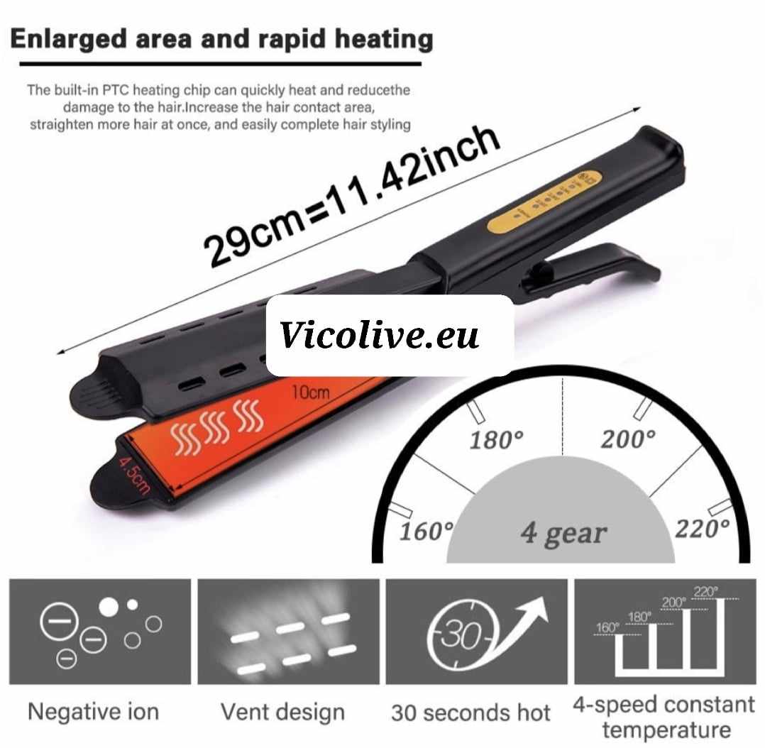 Wet & Dry Flat Wide (Steam Hair Straightener)