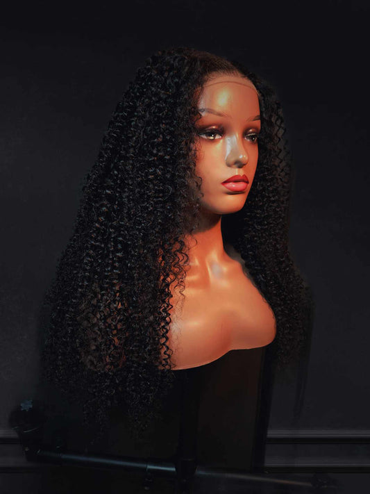 5x5 Closure Burmese Curls Wig (Black)