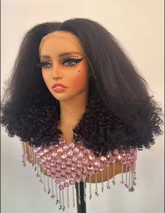 Afro Kinky straight with curls
