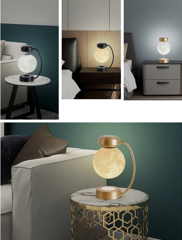 USB Rechargeable Magnetic Levitation Floating Moon Light.