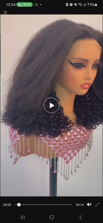Afro Kinky straight with curls