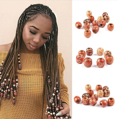 Wooden Crochet Hair Beads